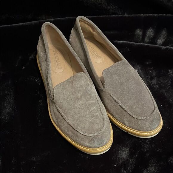 Adam Tucker Gray Suede Slip-Ons - Picture 1 of 11